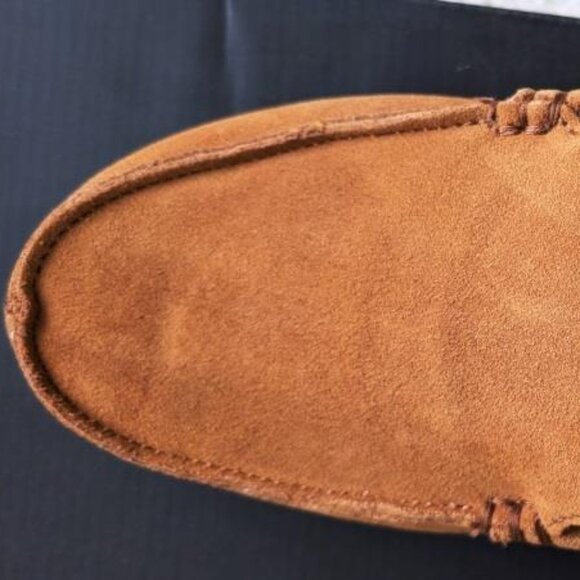 NIB New Nordstrom MICAH Suede Moccasin Slippers in Chestnut, Men’s Size 9-10 - Picture 12 of 16